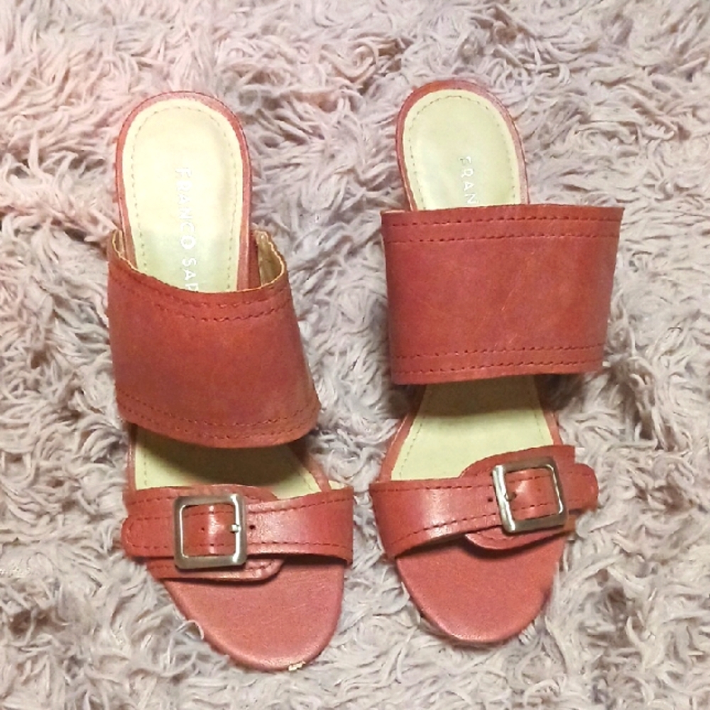 Franco Sarto Coral Slide Sandals with Buckle